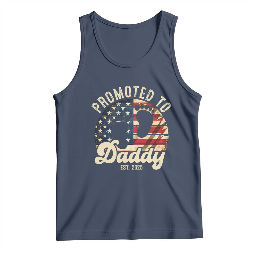 Funny Promoted To Daddy 2025 Tank Top Newborn Vintage American Flag