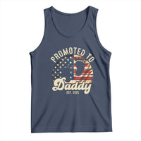 Funny Promoted To Daddy 2025 Tank Top Newborn Vintage American Flag
