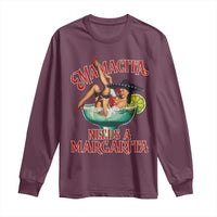 Funny Mamacita Needs A Margarita Long Sleeve Shirt Magarita Cocktail Mexican Pin Up Girl