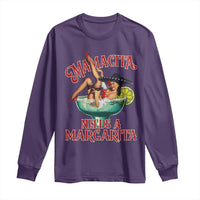 Funny Mamacita Needs A Margarita Long Sleeve Shirt Magarita Cocktail Mexican Pin Up Girl