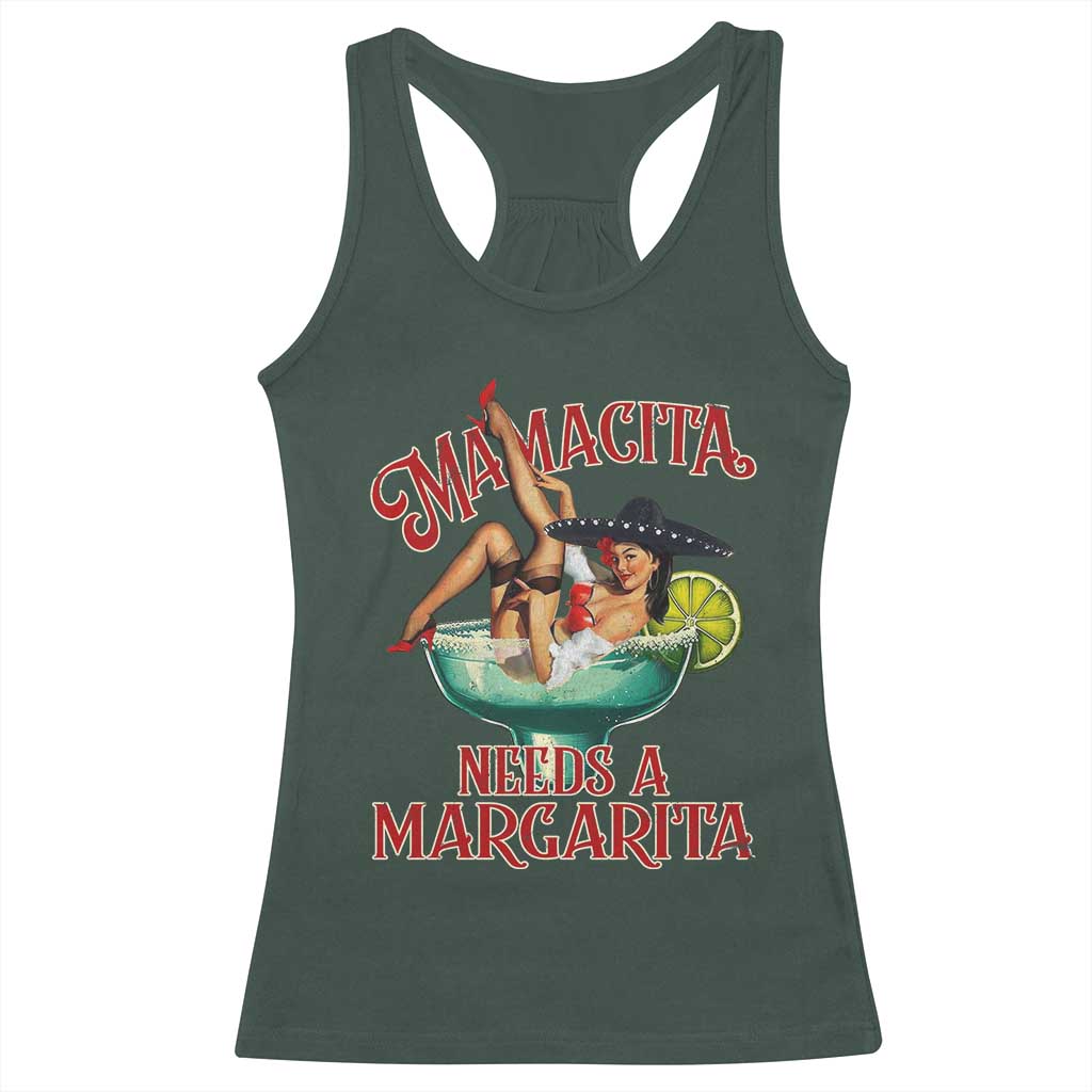 Funny Mamacita Needs A Margarita Racerback Tank Top Magarita Cocktail Mexican Pin Up Girl
