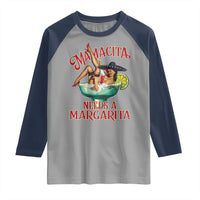 Funny Mamacita Needs A Margarita Raglan Shirt Magarita Cocktail Mexican Pin Up Girl