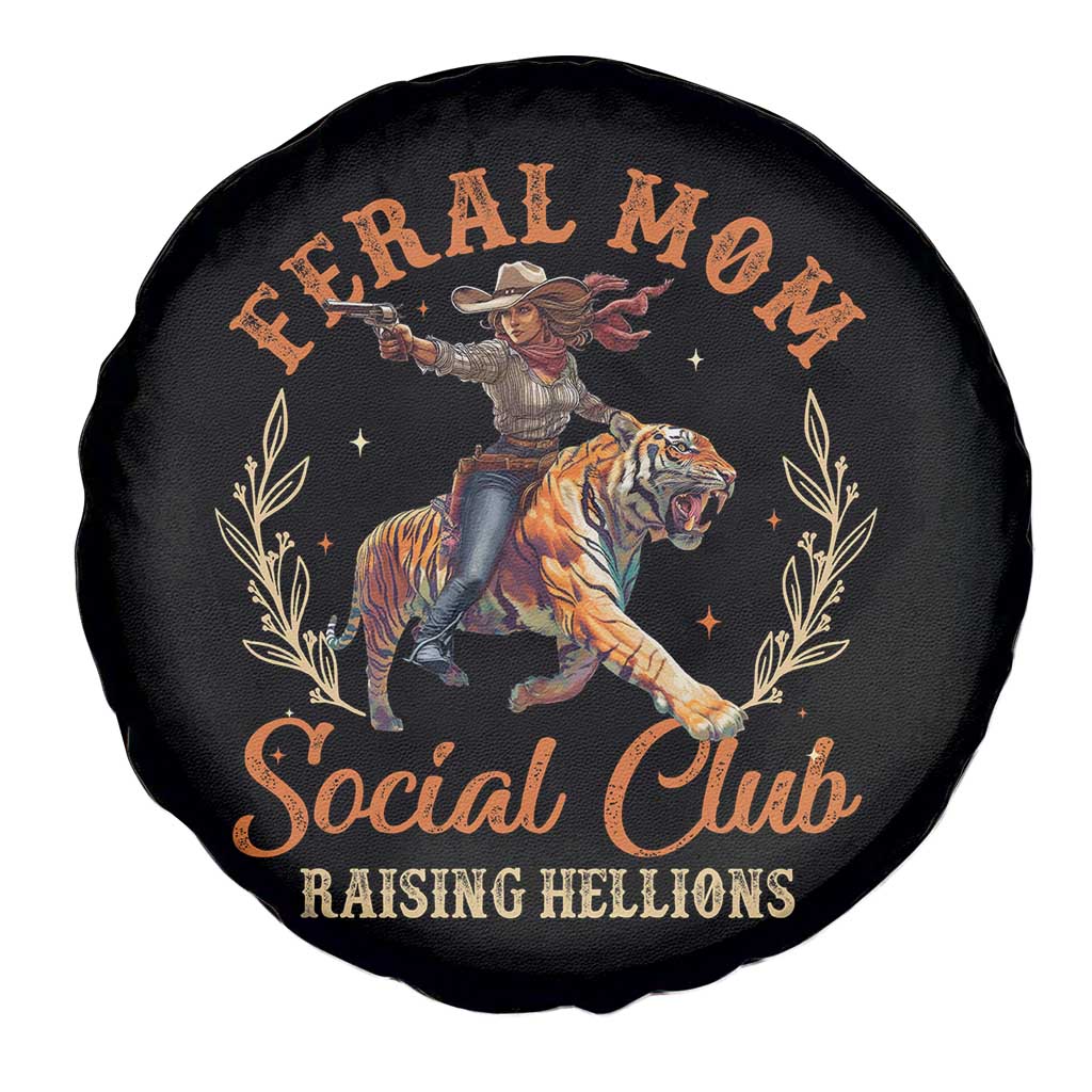 Funny Feral Mom Social Club Raising Hellions Spare Tire Cover Mother's Day