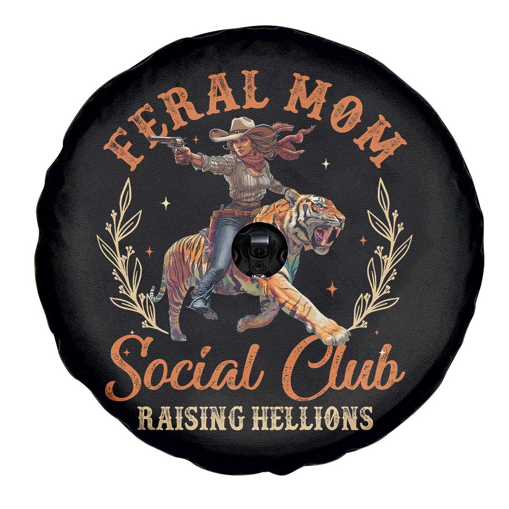 Funny Feral Mom Social Club Raising Hellions Spare Tire Cover Mother's Day