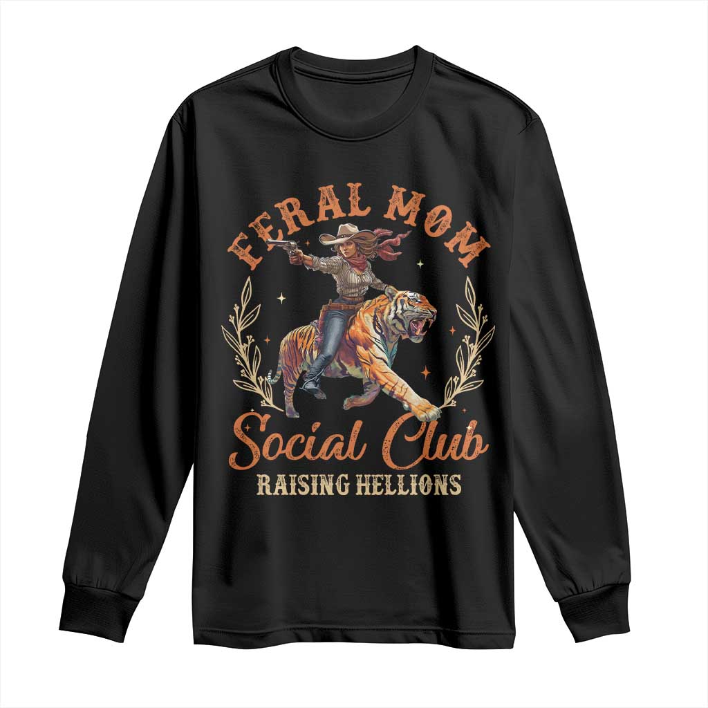 Funny Feral Mom Social Club Raising Hellions Long Sleeve Shirt Mother's Day