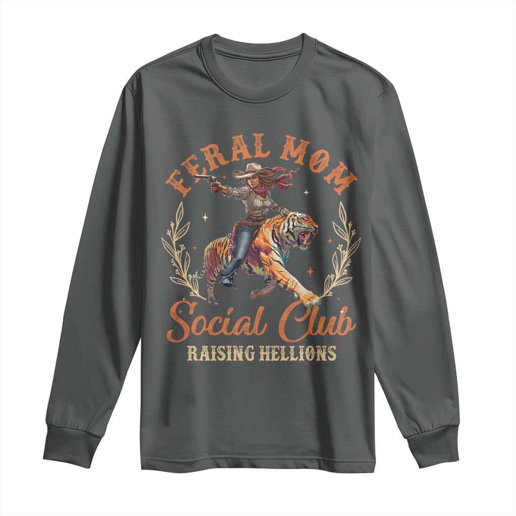 Funny Feral Mom Social Club Raising Hellions Long Sleeve Shirt Mother's Day