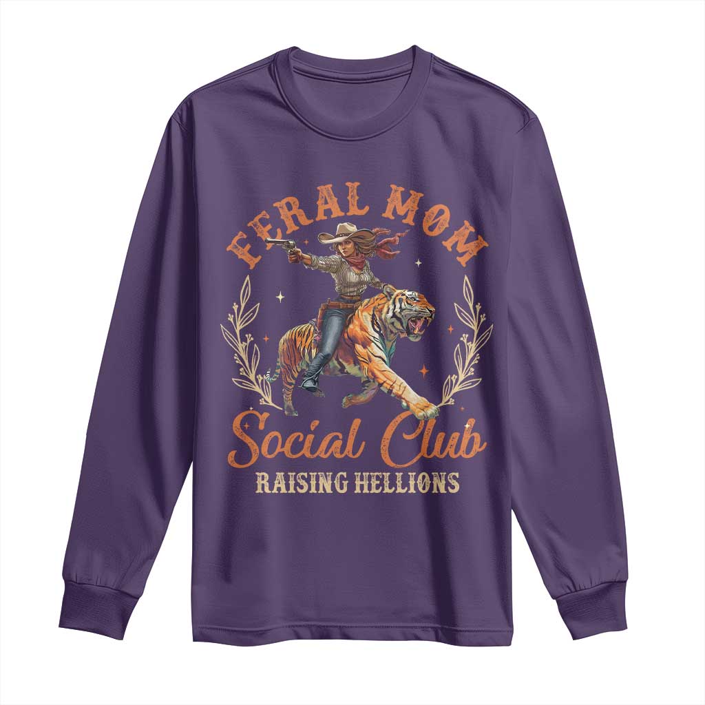 Funny Feral Mom Social Club Raising Hellions Long Sleeve Shirt Mother's Day