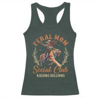 Funny Feral Mom Social Club Raising Hellions Racerback Tank Top Mother's Day