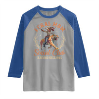 Funny Feral Mom Social Club Raising Hellions Raglan Shirt Mother's Day