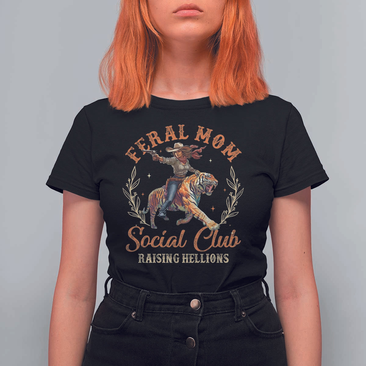 Funny Feral Mom Social Club Raising Hellions T Shirt For Women Mother's Day