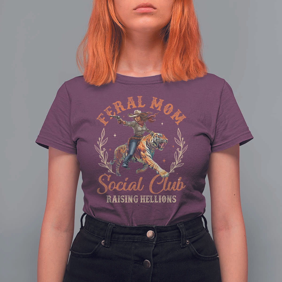 Funny Feral Mom Social Club Raising Hellions T Shirt For Women Mother's Day