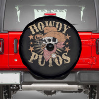 Funny Howdy Putos Spare Tire Cover Western Country Smoking Skull Cowboy