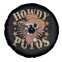 Funny Howdy Putos Spare Tire Cover Western Country Smoking Skull Cowboy