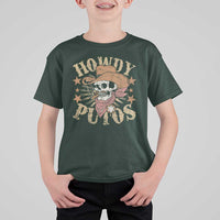 Funny Howdy Putos T Shirt For Kid Western Country Smoking Skull Cowboy