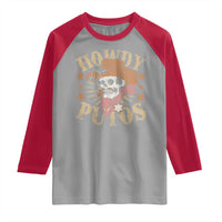 Funny Howdy Putos Raglan Shirt Western Country Smoking Skull Cowboy