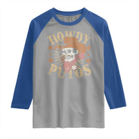 Funny Howdy Putos Raglan Shirt Western Country Smoking Skull Cowboy
