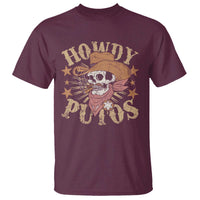 Funny Howdy Putos T Shirt Western Country Smoking Skull Cowboy