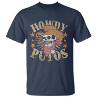 Funny Howdy Putos T Shirt Western Country Smoking Skull Cowboy