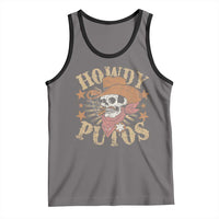 Funny Howdy Putos Tank Top Western Country Smoking Skull Cowboy
