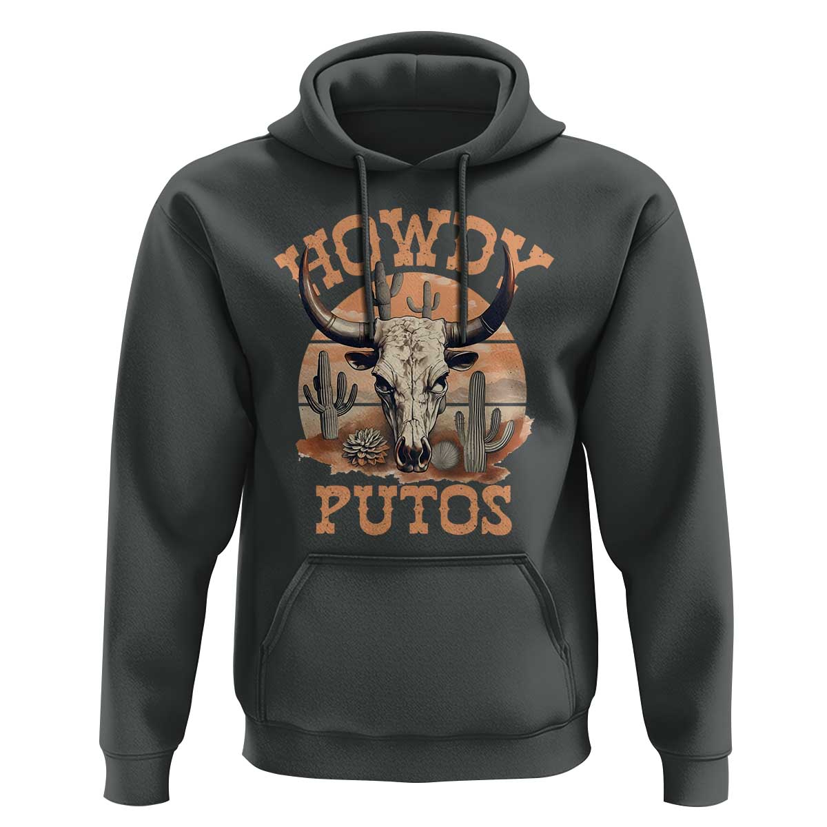 Funny Howdy Putos Hoodie Bull Skull Country Cowboy Western