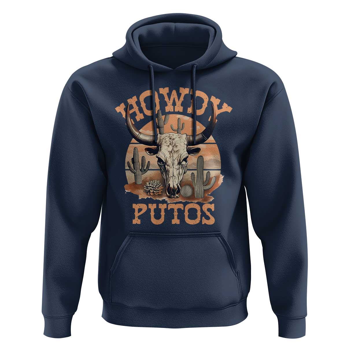 Funny Howdy Putos Hoodie Bull Skull Country Cowboy Western