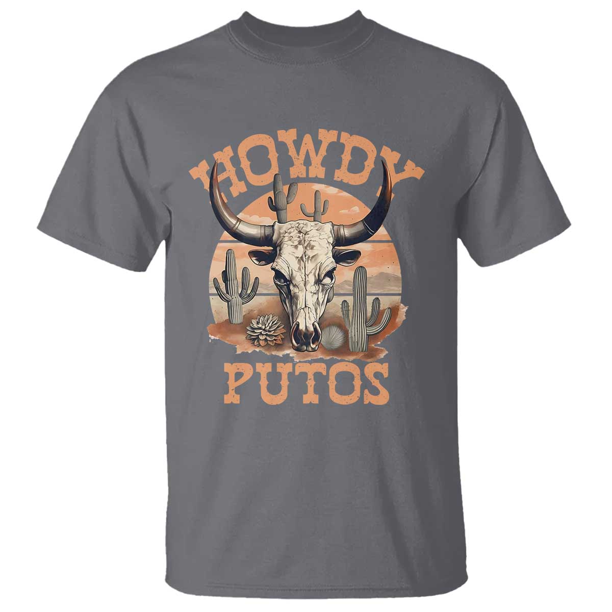 Funny Howdy Putos T Shirt Bull Skull Country Cowboy Western