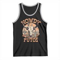 Funny Howdy Putos Tank Top Bull Skull Country Cowboy Western
