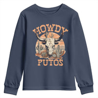 Funny Howdy Putos Youth Sweatshirt Bull Skull Country Cowboy Western