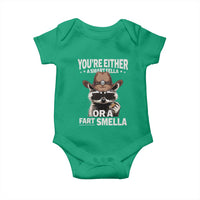 Funny You're Either A Smart Fella Or A Fart Smella Baby Onesie Cowboy Racoon