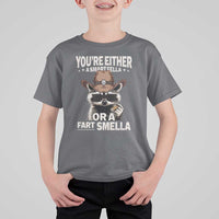 Funny You're Either A Smart Fella Or A Fart Smella T Shirt For Kid Cowboy Racoon