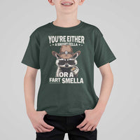 Funny You're Either A Smart Fella Or A Fart Smella T Shirt For Kid Cowboy Racoon