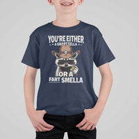 Funny You're Either A Smart Fella Or A Fart Smella T Shirt For Kid Cowboy Racoon