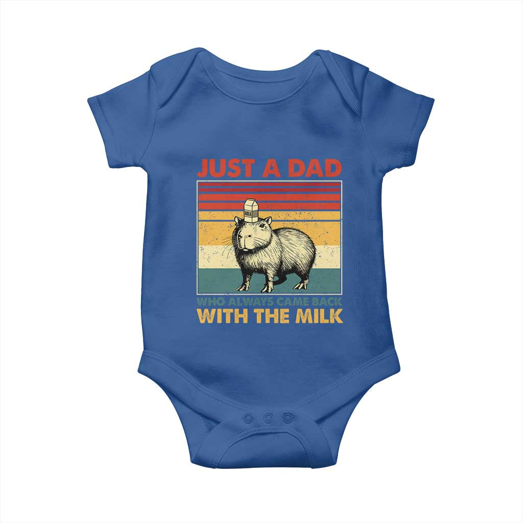 Funny Just A Dad Who Always Came Back With The Milk Baby Onesie Capybara Father's Day