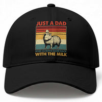 Funny Just A Dad Who Always Came Back With The Milk Baseball Cap Capybara Father's Day
