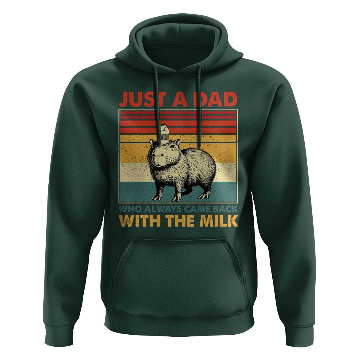 Funny Just A Dad Who Always Came Back With The Milk Hoodie Capybara Father's Day