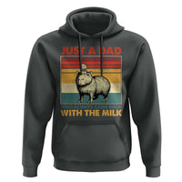 Funny Just A Dad Who Always Came Back With The Milk Hoodie Capybara Father's Day