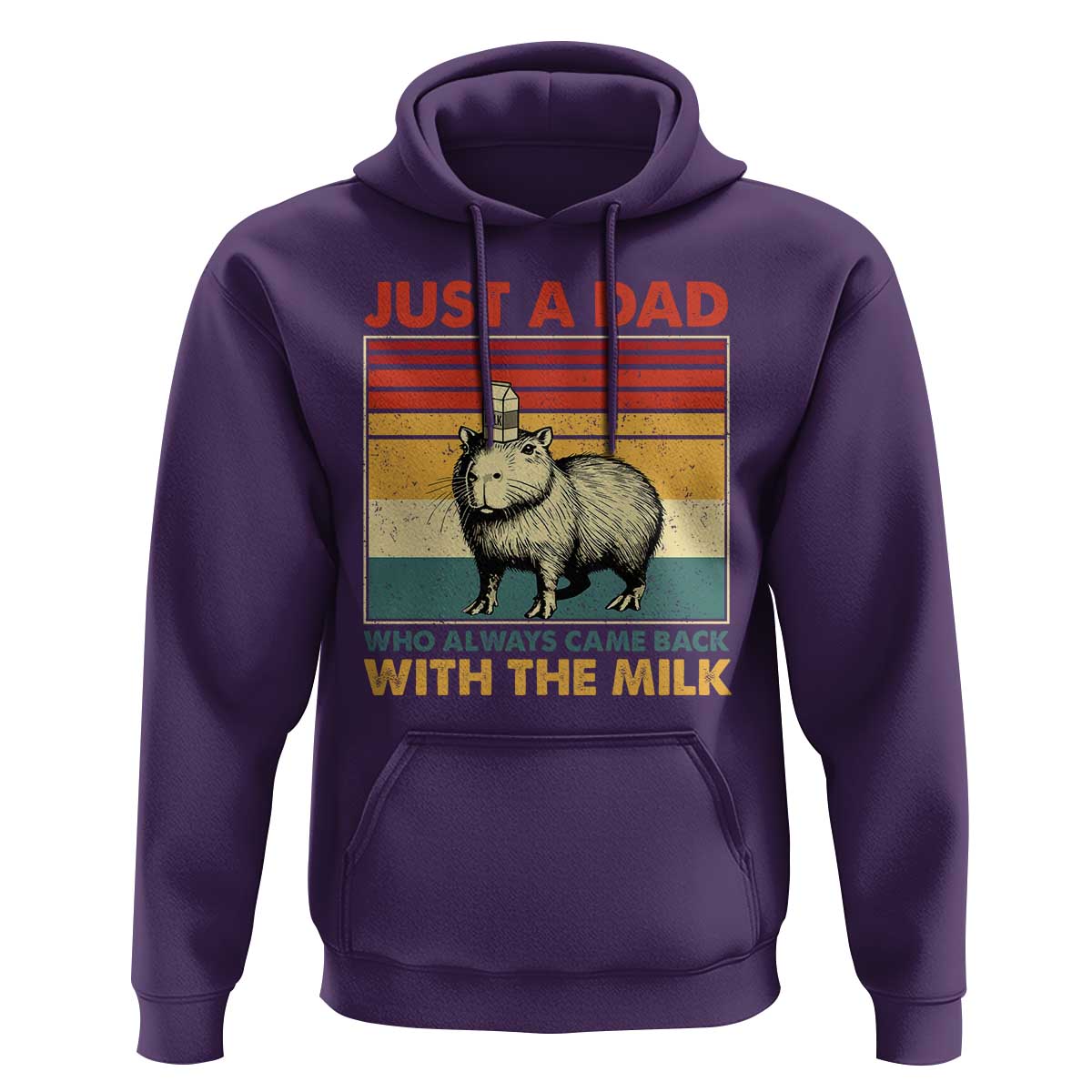 Funny Just A Dad Who Always Came Back With The Milk Hoodie Capybara Father's Day