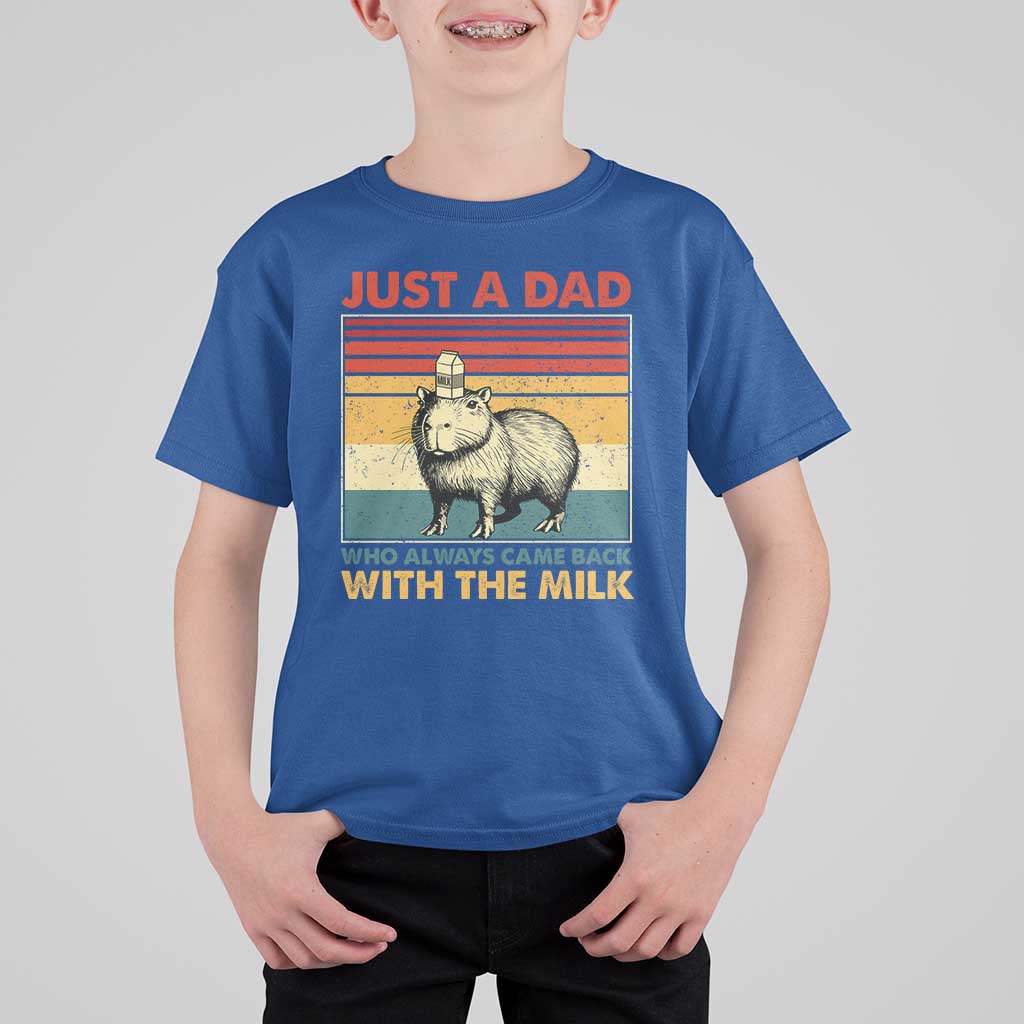 Funny Just A Dad Who Always Came Back With The Milk T Shirt For Kid Capybara Father's Day