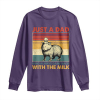 Funny Just A Dad Who Always Came Back With The Milk Long Sleeve Shirt Capybara Father's Day