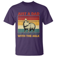 Funny Just A Dad Who Always Came Back With The Milk T Shirt Capybara Father's Day