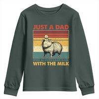 Funny Just A Dad Who Always Came Back With The Milk Youth Sweatshirt Capybara Father's Day