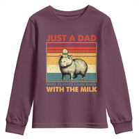 Funny Just A Dad Who Always Came Back With The Milk Youth Sweatshirt Capybara Father's Day