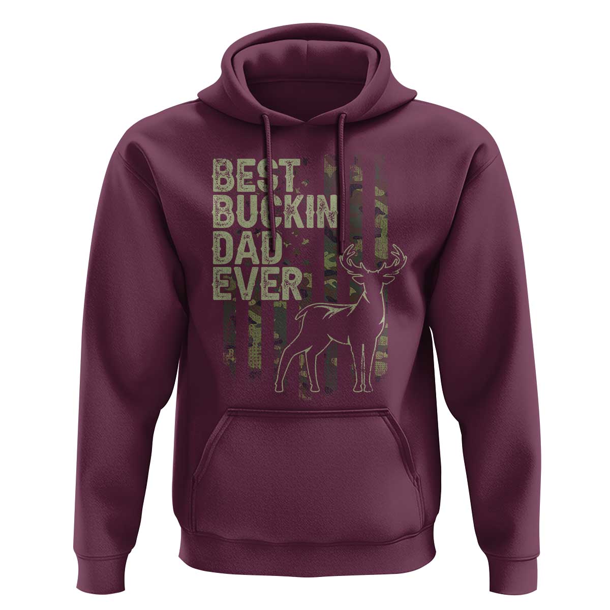 Funny Best Buckin Dad Ever Hoodie Deer Hunting Camo American Flag