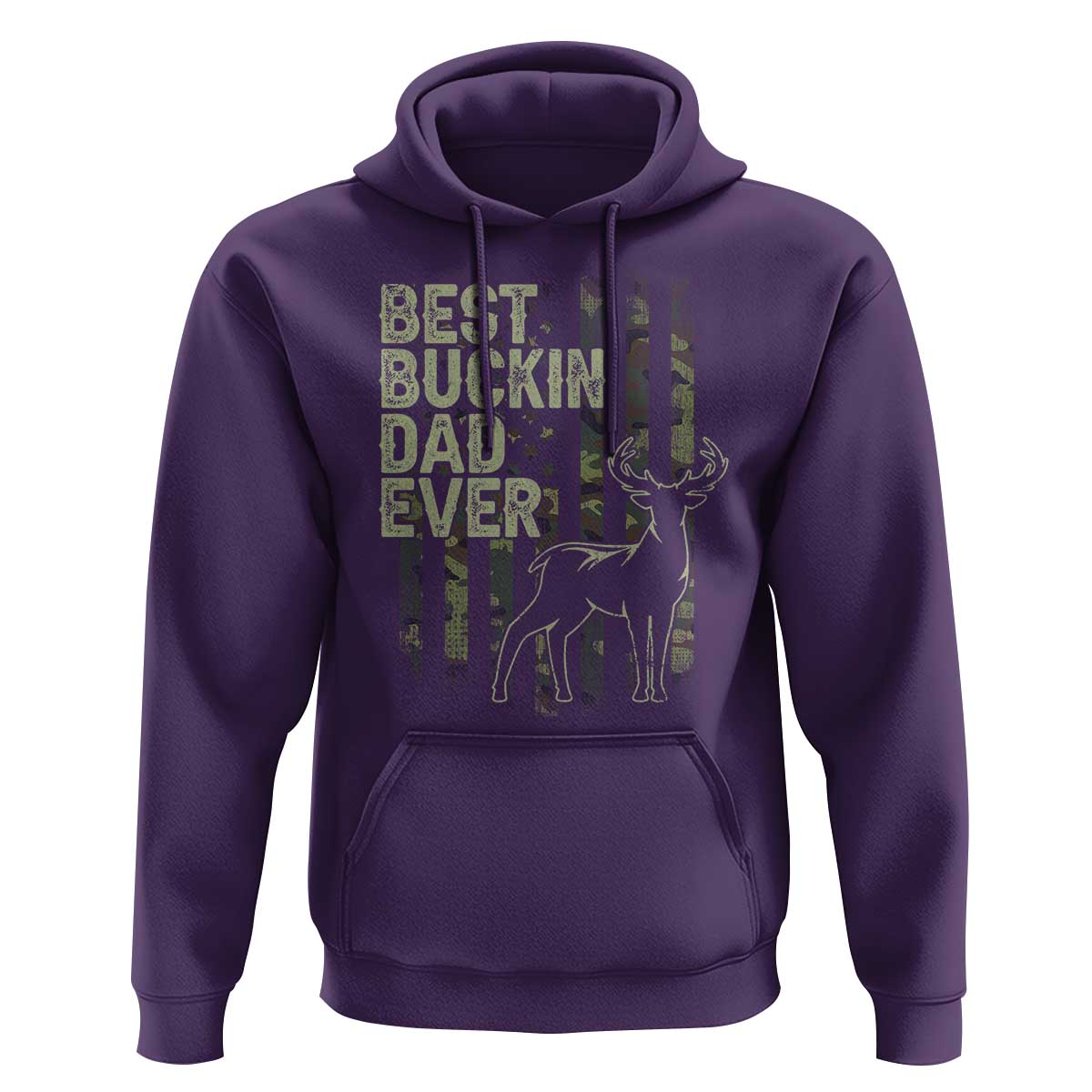 Funny Best Buckin Dad Ever Hoodie Deer Hunting Camo American Flag