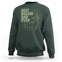 Funny Best Buckin Dad Ever Sweatshirt Deer Hunting Camo American Flag