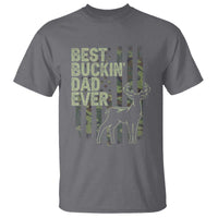 Funny Best Buckin Dad Ever T Shirt Deer Hunting Camo American Flag