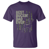 Funny Best Buckin Dad Ever T Shirt Deer Hunting Camo American Flag