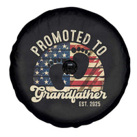 Funny Promoted To Grandfather 2025 Spare Tire Cover Newborn Vintage American Flag