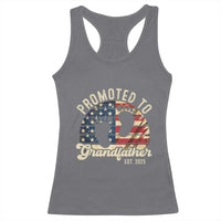 Funny Promoted To Grandfather 2025 Racerback Tank Top Newborn Vintage American Flag