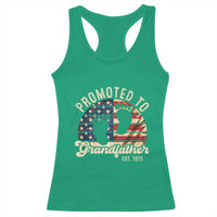 Funny Promoted To Grandfather 2025 Racerback Tank Top Newborn Vintage American Flag